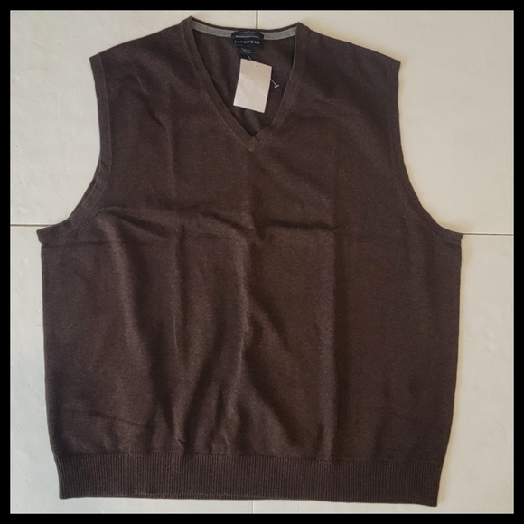 100% Supina Cotton Brown Sweater Vest XXL/T - Picture 1 of 7